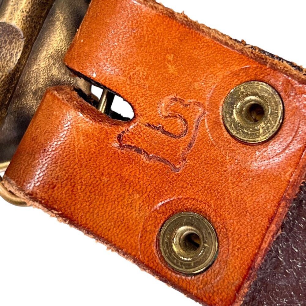 Golden Eagles NRA Belt Buckle 36 inch Leather Belt Embossed Tiger Stars USA - Picture 13 of 15